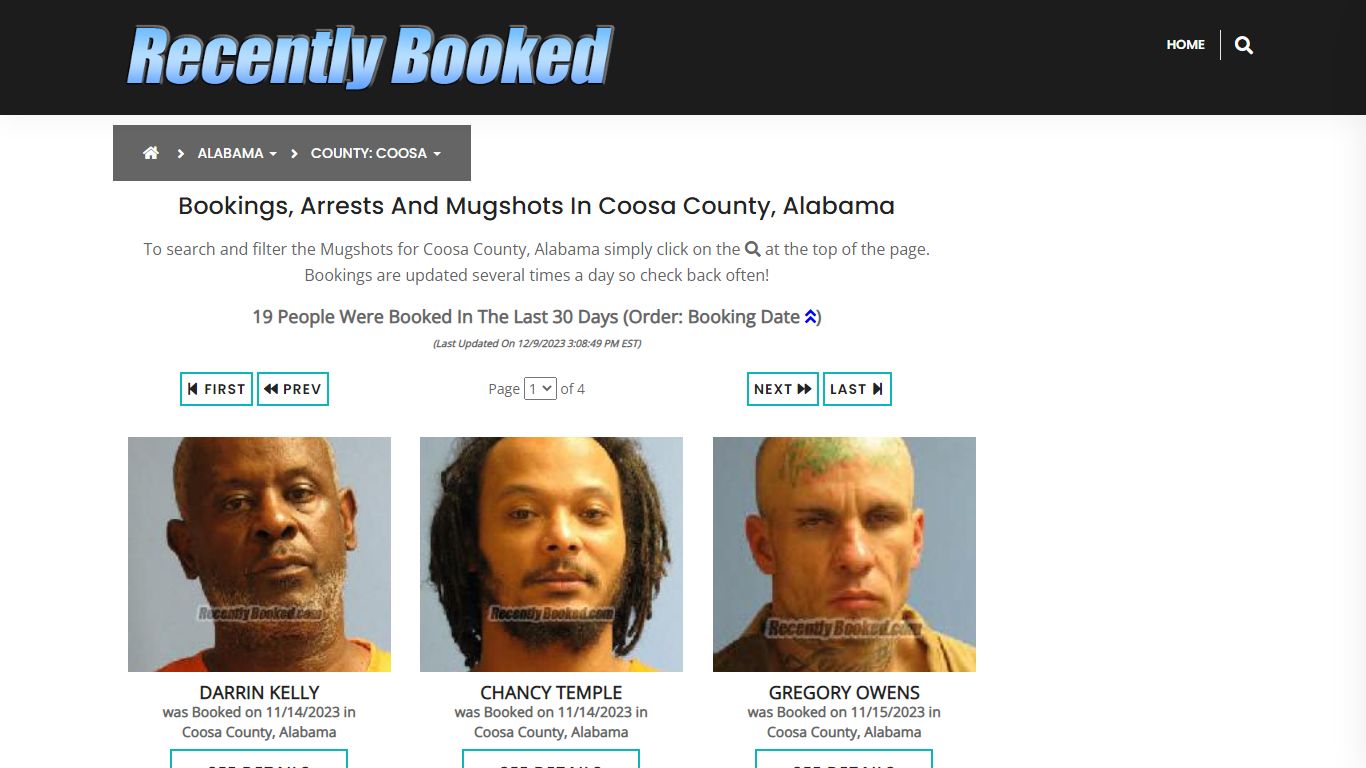 Recent bookings, Arrests, Mugshots in Coosa County, Alabama